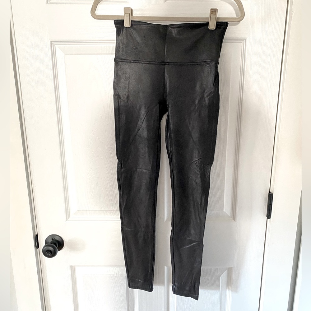 Faux leather spanx leggings